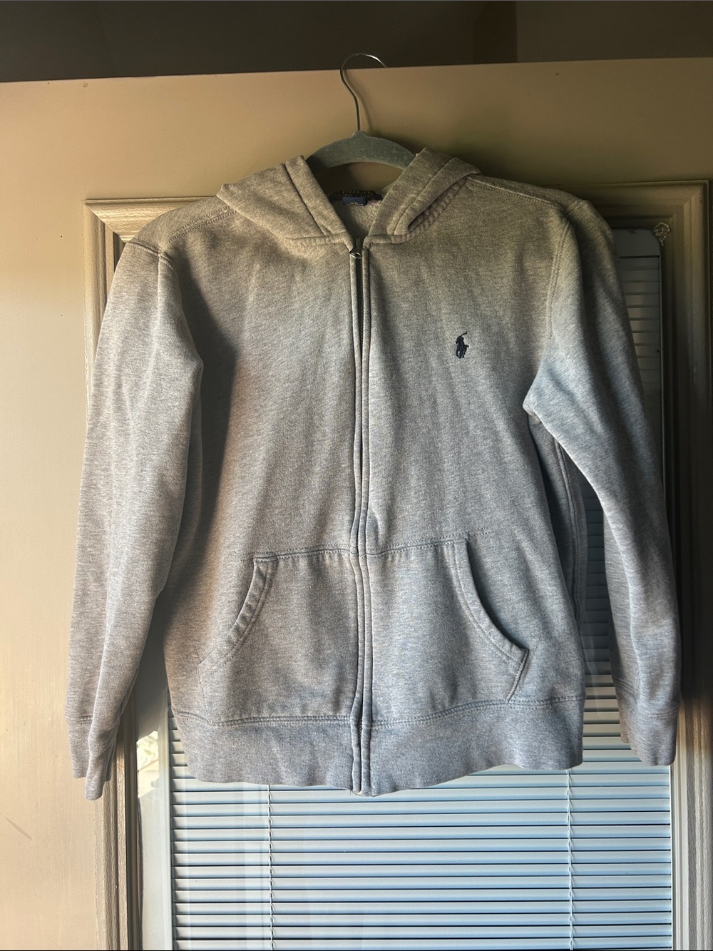 Polo by Ralph Lauren Heather Gray Zip-Up Hoodie with Pony Emblem
